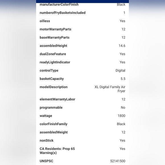 Kalorik xl digital airfryer ft 43380 black new - Picture 3 of 7